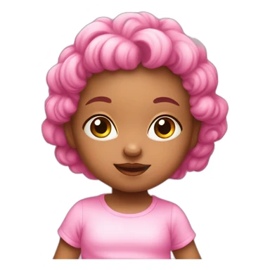 funny cute baby girl in pink sticker