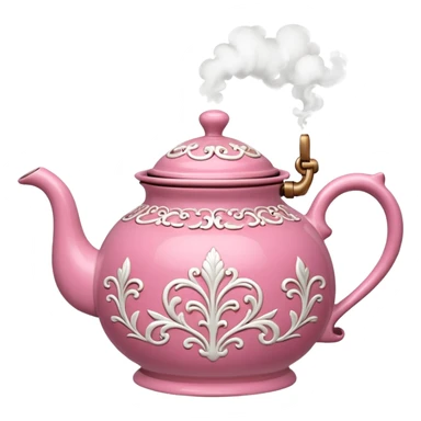 Pink steaming tea pot sticker
