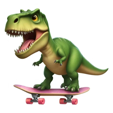 Trex on a skateboard sticker