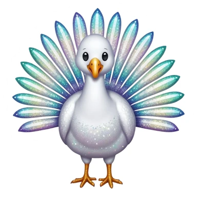 White glitter turkey sticker
