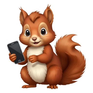 Red squirrel holding a phone sticker