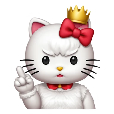 Hello kitty with middle finger  sticker
