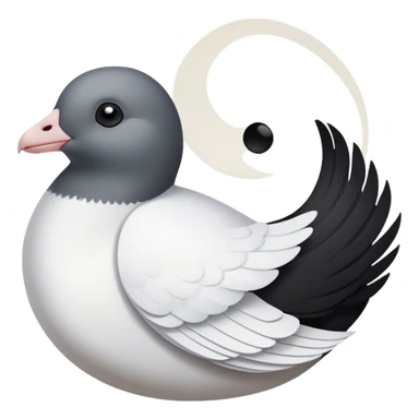 Pigeon and rat form of yin and yang sticker