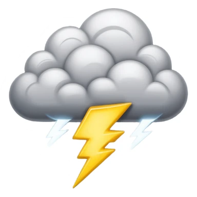 A thick thundercloud flashing with bright lightning sticker