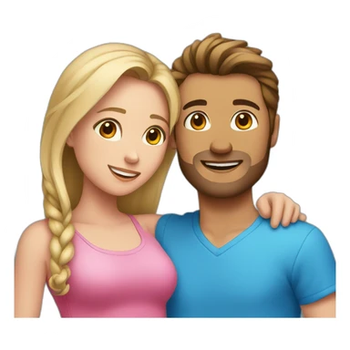girl wearing pink and guy wearing blue together sticker