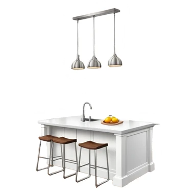 Modern kitchen with island and pendant lights sticker