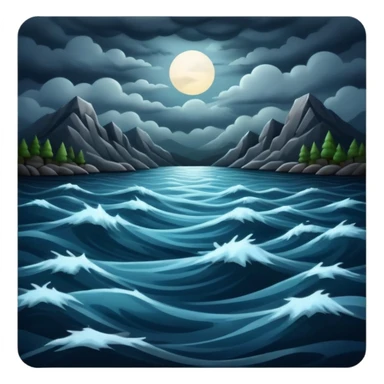 Dark deep lake in a storm sticker