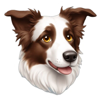 white red merle border collie with brownish stained hair blue eyes sticker