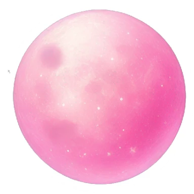 Pink Moon glitter around and stars and clouds foggy sticker