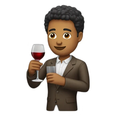 Wendell carvalho drinking a wine sticker