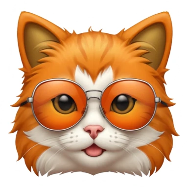 cat wearing sunglasses, simple and expressive sticker