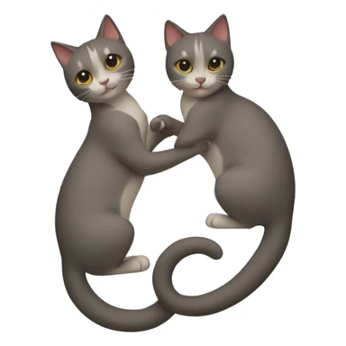 Two cats and their tails making a heart sticker