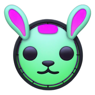 neon rabbit clock sticker