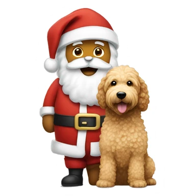 Santa with golden doodle sticker