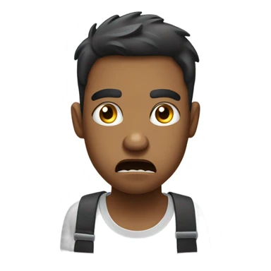 person frustrated scrolling through phone sticker