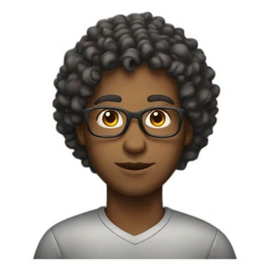 student with somewhat curly hair sticker