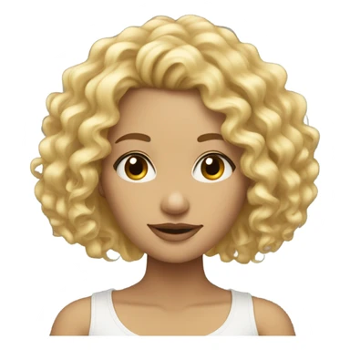A curly and blonde beautiful girl sticker