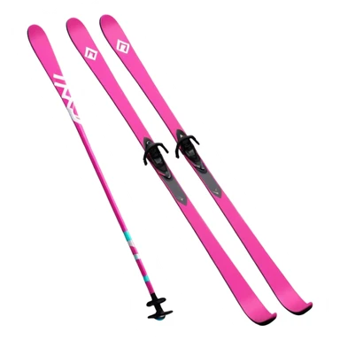 Pink skis from the brand Fischer sticker