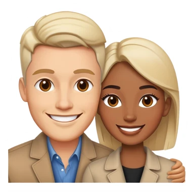 smiling couple with unique style sticker