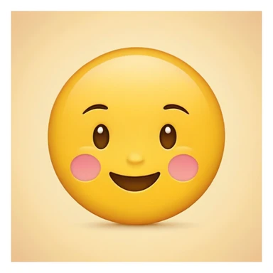 Make a standard yellow iPhone emoji with role eyes, blush on cheeks and a little smile sticker