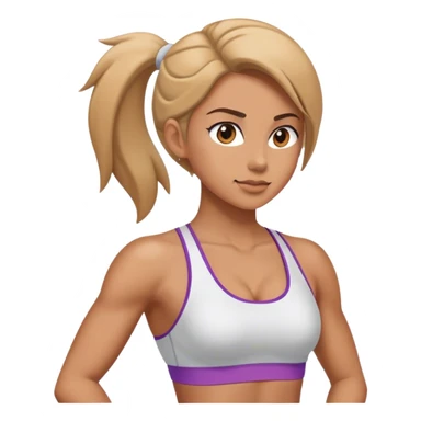 full upper body female front with sports bra sticker