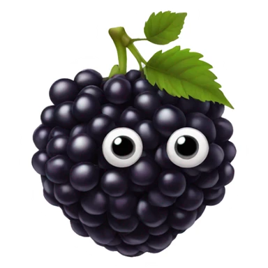 blackberry fruit with eye and mouth sticker