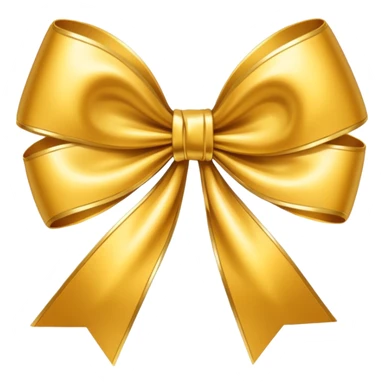 Golden bow with medium length long ends  sticker