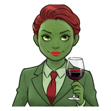 cute lawyer girl with red wine  sticker