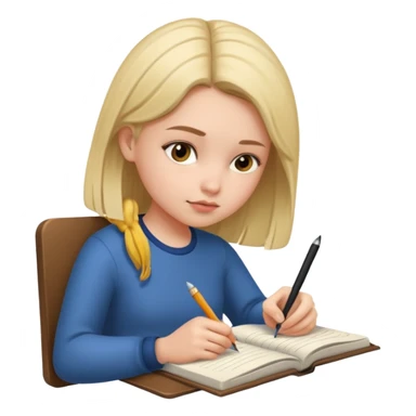 girl with notebook sticker