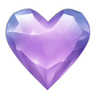 crystal heart glossy Pastel lilac-gradient  sticker
