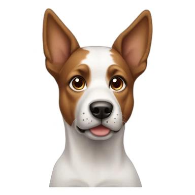 Dog white with brown ears like a terrier sticker