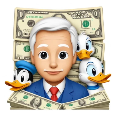 Sami with Donald duck and money sticker
