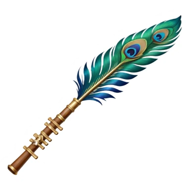 Create a emoji of krishnas peacock feather and flute sticker
