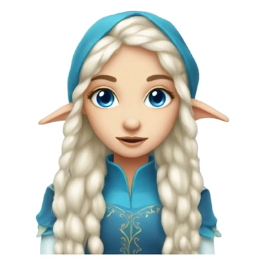 Blue eyed elf girl portrait sticker