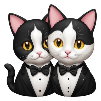 Tuxedo cat smooching face sticker