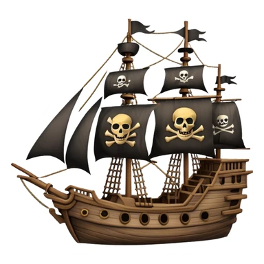 pirate ship With the Jolly Roger flag somewhere sticker