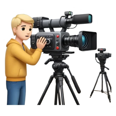 filming in studio with big camers and setup sticker