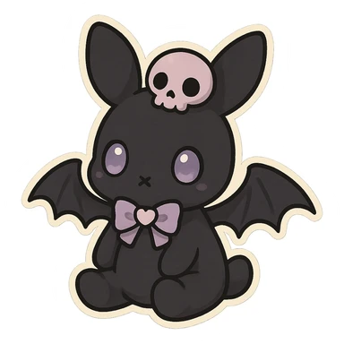 pastel goth black object sticker