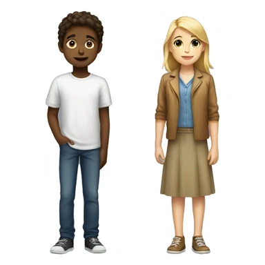 boy taller than a girl  sticker