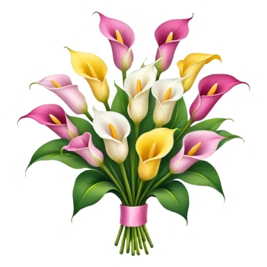 calla lily flower multicolor bouquet sticker