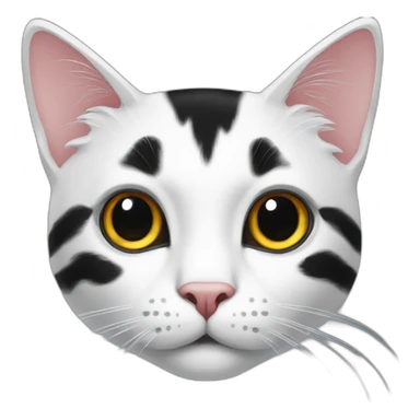 cat white face large black spot sticker