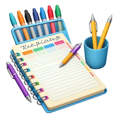 Emoji de um planner pra da prova  sticker