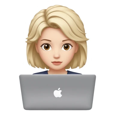 Women with laptop, different hair style. sticker