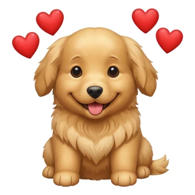 Dog with hearts sticker
