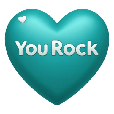 Teal heart with You Rock! wording sticker