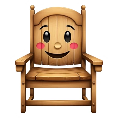 chair with a face on the seat sticker