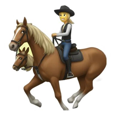 A horse ride another horse sticker