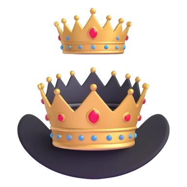 White circular emblem with crown sticker