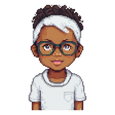 Black child wearing glasses sticker