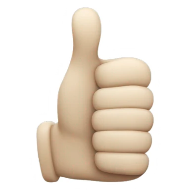white clay style thumbs up sticker